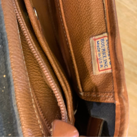 Dooney & Bourke Navy and Brown Leather Satchel - Picture 5 of 14